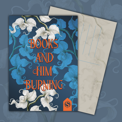 Postkarte Books and Burn 2x