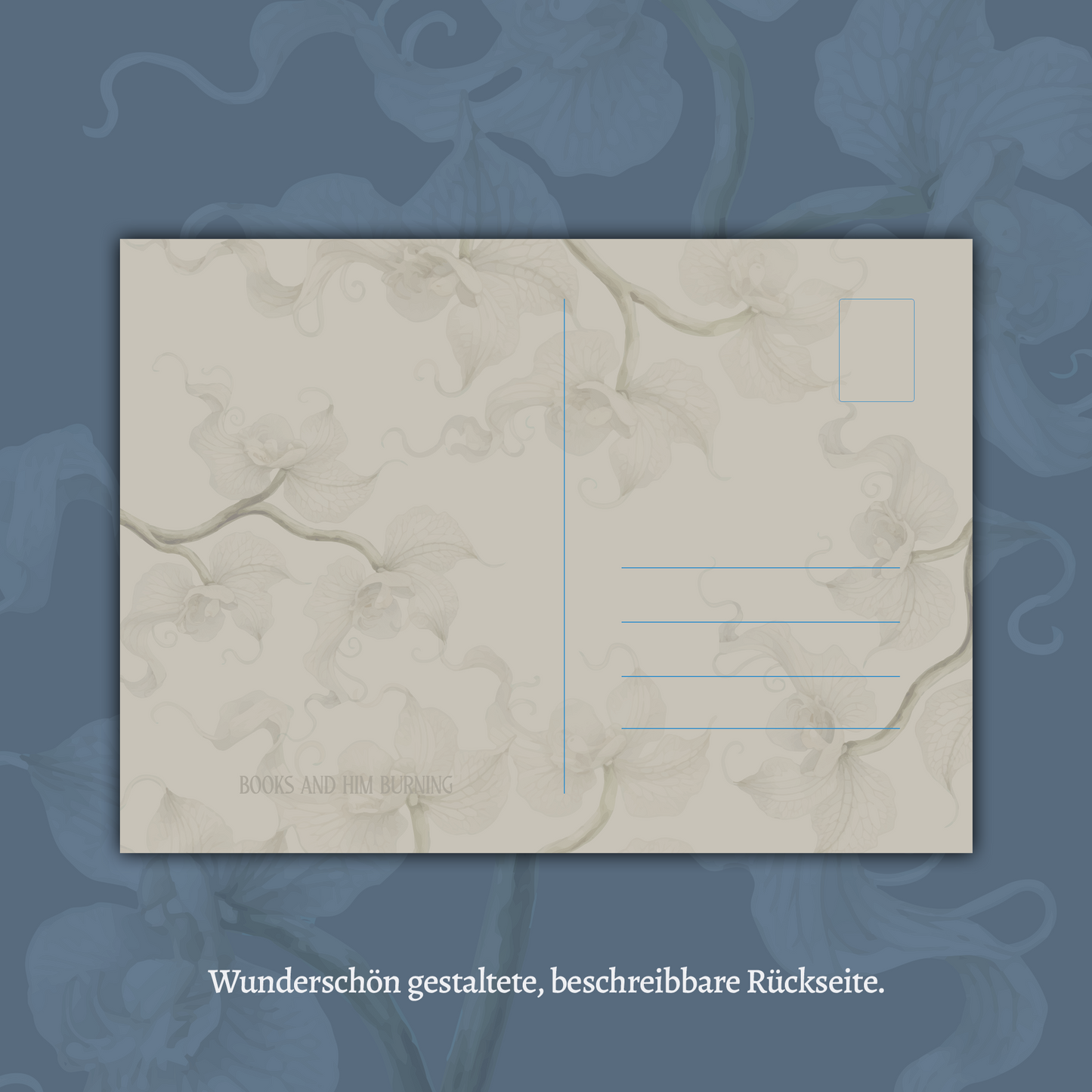 Postkarte Books and Burn 2x